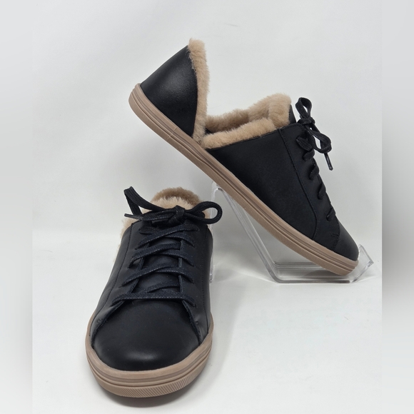 Freda Salvador Eda D'orsay Sneaker In Black Calf With Shearling - Picture 1 of 7